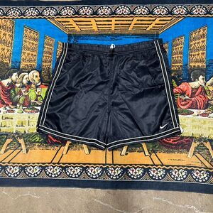 Black Nike satin shorts Size large shiny dazzle boxer trim 90s vintage sports